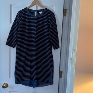 J. Jill Blue and Navy striped dress.  Size L